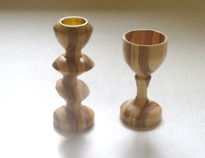 Candle holder and Egg cup by Dave Skinner